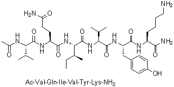 N-Acetyl-L-valyl-L-glutaminyl-L-isoleucyl-L-valyl-L-tyrosyl-L-lysinamide molecular structure (CAS 878663-43-5)