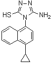 structure of CAS# 878671-96-6, 3-Amino-4-(4-cyclopropylnaphthalen-1-yl)-4H-1,2,4-triazole-5-thiol
