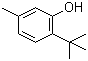 结构式 CAS# 88-60-8, 6-叔丁基间甲酚; 6-叔丁基-3-甲基苯酚; 2-(1,1-二甲基乙基)-5-甲基苯酚; 2-叔丁基-5-甲基苯酚; 6-特丁基间甲苯酚; 6-叔丁基-3-甲酚