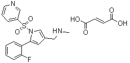 structure of CAS# 881681-01-2, 5-(2-Fluorophenyl)-N-methyl-1-(3-pyridinylsulfonyl)-1H-pyrrole-3-methanamine (2E)-2-butenedioate;(E)-but-2-enedioic acid;1-[5-(2-fluorophenyl)-1-pyridin-3-ylsulfonylpyrrol-3-yl]-N-methylmethanamine