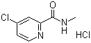 结构式 CAS# 882167-77-3, 4-氯-N-甲基吡啶-2-甲酰胺盐酸盐