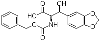 结构式 CAS# 88282-10-4, 3-(苯并[1,3]二氧戊环-5-基)-2-苄氧羰基氨基-3-羟基丙酸