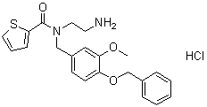 N-(2-Aminoethyl)-N-[[3-methoxy-4-(phenylmethoxy)phenyl]methyl]-2-thiophenecarboxamide monohydrochloride molecular structure (CAS 883976-12-3)