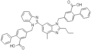 4',4'''-[(4'-Methyl-2'-propyl[2,6'-bi-1H-benzimidazole]-1,1'-diyl)bis(methylene)]bis[[1,1'-biphenyl]-2-carboxylic acid] molecular structure (CAS 884330-14-7)