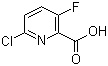 结构式 CAS# 884494-76-2, 2-氯-5-氟吡啶-6-羧酸