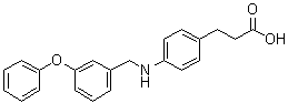 structure of CAS# 885101-89-3, 4-[[(3-Phenoxyphenyl)methyl]amino]benzenepropanoic acid;GW 9508