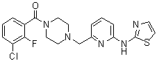 6-[[4-(3-Chloro-2-fluorobenzoyl)piperazin-1-yl]methyl]-N-(thiazol-2-yl)pyridin-2-amine molecular structure (CAS 885325-71-3)