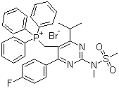 结构式 CAS# 885477-83-8, 4-(4-氟苯基)-6-异丙基-2-(N-甲基-N-甲磺酰氨基)嘧啶-5-甲基三苯基鏻溴化物