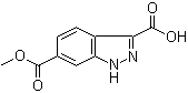 结构式 CAS# 885522-60-1, 6-甲氧基羰基-(1H)吲唑-3-甲酸