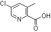 structure of CAS# 886365-46-4, 5-Chloro-3-methylpyridine-2-carboxylic acid;5-Chloro-3-methylpicolinic acid