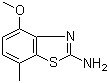 structure of CAS# 88686-30-0, 4-Methoxy-7-methylbenzothiazol-2-ylamine