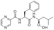 structure of CAS# 886979-78-8, Bortezomib R-Hydroperoxide;N-[(2S)-1-[[(1R)-1-hydroperoxy-3-methylbutyl]amino]-1-oxo-3-phenylpropan-2-yl]pyrazine-2-carboxamide