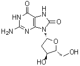 structure of CAS# 88847-89-6, 2'-Deoxy-7,8-dihydro-8-oxoguanosine;8-Oxo-7,8-dihydrodeoxyguanosine; 8-Oxo-dG; 8-Oxodeoxyguanosine