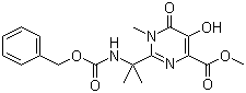 1,6-Dihydro-5-hydroxy-1-methyl-2-[1-methyl-1-[[(phenylmethoxy)carbonyl]amino]ethyl]-6-oxo-4-pyrimidinecarboxylic acid methyl ester molecular structure (CAS 888504-27-6)