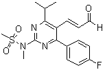 N-[4-(4-Fluorophenyl)-6-(1-methylethyl)-5-[(1E)-3-oxo-1-propen-1-yl]-2-pyrimidinyl]-N-methylmethanesulfonamide molecular structure (CAS 890028-66-7)