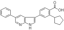 structure of CAS# 890842-28-1, GSK 650394;2-Cyclopentyl-4-(5-phenyl-1H-pyrrolo[2,3-b]pyridin-3-yl)benzoic acid