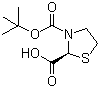 (S)-3-Boc-2-噻唑烷羧酸分子结构 (CAS 891192-95-3)