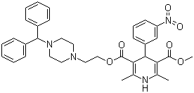 structure of CAS# 89226-50-6, Manidipine;2-(4-(Diphenylmethyl)-1-piperazinyl)ethyl methyl 2,6-dimethyl-4-(3-nitrophenyl)-1,4-dihydropyridine-3,5-dicarboxylate