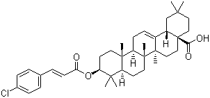 (3beta)-3-[[(2E)-3-(4-Chlorophenyl)-1-oxo-2-propenyl]oxy]-olean-12-en-28-oic acid molecular structure (CAS 892869-42-0)