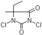 structure of CAS# 89415-87-2, Dichloro-5-ethyl-5-methylhydantoin;1,3-Dichloro-5-ethyl-5-methylimidazolidine-2,4-dione