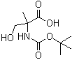 2-[(tert-Butoxycarbonyl)amino]-3-hydroxy-2-methylpropionic acid molecular structure (CAS 89500-39-0)