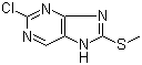 structure of CAS# 89581-80-6, 2-Chloro-8-(methylthio)-7H-purine
