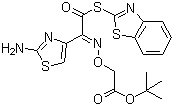 2-Mercaptobenzothazolyl (Z)-2-(2-aminothiazol-4-yl)-2-(tert-butoxycarbonylmethoxyimino)acetate molecular structure (CAS 89605-09-4)