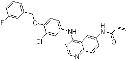 结构式 CAS# 897383-62-9, N-[4-[[3-氯-4-[(3-氟苯基)甲氧基]苯基]氨基]-6-喹唑啉基]-2-丙烯酰胺