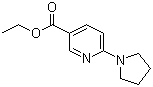 structure of CAS# 897399-74-5, Ethyl 6-(pyrrolidin-1-yl)nicotinate;2-(Pyrrolidin-1-yl)pyridine-5-carboxylic acid ethyl ester; 6-(Pyrrolidin-1-yl)nicotinic acid ethyl ester