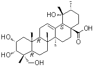 2alpha,3alpha,19alpha,23-四羟基乌苏-12-烯-28-酸分子结构 (CAS 89786-84-5)