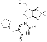 2',3'-O-(1-Methylethylidene)-5-(1-pyrrolidinylmethyl)-2-thiouridine molecular structure (CAS 89845-82-9)