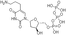 structure of CAS# 90015-82-0, ((2R,3S,5R)-5-(5-(3-Aminopropyl)-2,4-dioxo-3,4-dihydropyrimidin-1(2H)-yl)-3-hydroxytetrahydrofuran-2-yl)methyl tetrahydrogen triphosphate