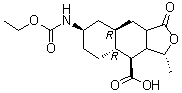 structure of CAS# 900161-13-9, (3R,3aR,4S,4aR,7R,8aR,9aR)-7-[(Ethoxycarbonyl)amino]dodecahydro-3-methyl-1-oxonaphtho[2,3-c]furan-4-carboxylic acid