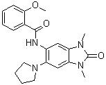 N-[2,3-Dihydro-1,3-dimethyl-2-oxo-6-(1-pyrrolidinyl)-1H-benzimidazol-5-yl]-2-methoxybenzamide molecular structure (CAS 900305-37-5)