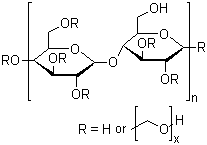 结构式 CAS# 9004-62-0, 羟乙基纤维素