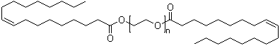 structure of CAS# 9005-07-6, Polyethylene glycol dioleate;Alkamuls 400DO; Alkamuls 600DO; Alkasurf 400DO; Alkasurf 600DO; Atlas G 2242; Chromasist 188A; Chromassist 188A; Cithrol 4DO; Cithrol 6DOX; DO 1000; Emalex 300di-O; Emalex 400di-O; Emalex 600di-O; Emerest 2648; Esterol 244; Esterol 263; Ethox DO 14; Ethox DO 9; G 2242; Ionet DO; Ionet DO 1000; Ionet DO 200; Ionet DO 400; Ionet DO 600; Kessco PEG 1540DO; Lipo-Peg 30; Lipopeg 4DO; Lumulse 42OK; Lumulse 62O; Mapeg 200DO; Mapeg 400DO; Mapeg 6000; Mapeg 600DO; Mapeg L 61; Marlipal FS; Marlosol FS; Nonex 68; Nonex 69; PEG 200 dioleate; PEG 32 dioleate; PEG 400 dioleate; PEG dioleate; Pegnol O 24; Pegosperse 400DO; Pionin D 2506D; Polyethylene glycol dioleate; Polyethylene oxide dioleate; Polyoxyethylene dioleate; Radiasurf 7443; alpha-Oleoyl-omega-(oleoyloxy)poly(oxyethylene)