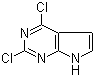 structure of CAS# 90213-66-4, 2,4-Dichloro-1H-pyrrolo[2,3-d]pyrimidine