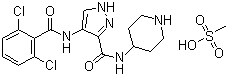 4-[(2,6-Dichlorobenzoyl)amino]-N-4-piperidinyl-1H-pyrazole-3-carboxamide methanesulfonate molecular structure (CAS 902135-89-1)