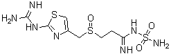 structure of CAS# 90237-03-9, 3-[[[2-[(Aminoiminomethyl)amino]-4-thiazolyl]methyl]sulfinyl]-N-(aminosulfonyl)propanimidamide