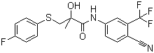 N-[4-氰基-3-(三氟甲基)苯基]-3-(4-氟苯巯基)-2-羟基-2-甲基丙酰胺分子结构 (CAS 90356-78-8)