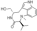 structure of CAS# 90365-57-4, Indolactam V;(-)-Indolactam V; (2S,5S)-1,2,4,5,6,8-Hexahydro-5-(hydroxymethyl)-1-methyl-2-(1-methylethyl)-3H-pyrrolo[4,3,2-gh]-1,4-benzodiazonin-3-one