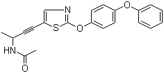 N-[1-Methyl-3-[2-(4-phenoxyphenoxy)-1,3-thiazol-5-yl]prop-2-ynyl]acetamide molecular structure (CAS 903886-81-7)