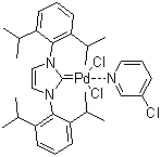 结构式 CAS# 905459-27-0, [1,3-双(2,6-二异丙基苯基)咪唑-2-亚基](3-氯吡啶)二氯化钯(IV)