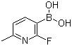 structure of CAS# 906744-85-2, 2-Fluoro-6-methylpyridine-3-boronic acid;2-Fluoro-6-picoline-3-boronic acid
