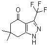 structure of CAS# 908111-34-2, 6,6-Dimethyl-3-(trifluoromethyl)-6,7-dihydro-1H-indazol-4(5H)-one