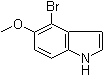 结构式 CAS# 90858-86-9, 4-溴-5-甲氧基吲哚