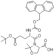 (gammaS,4S)-4-Carboxy-gamma-[[(9H-fluoren-9-ylmethoxy)carbonyl]amino]-2,2-dimethyl-delta-oxo-3-oxazolidinepentanoic acid 3-(1,1-dimethylethyl) ester molecular structure (CAS 909115-33-9)