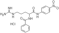 structure of CAS# 911-77-3, N-Benzoyl-DL-arginine-4-nitroanilide hydrochloride;N-alpha-benzoyl-4'-nitro-DL-argininanilide hydrochloride; BAPNA; BANI
