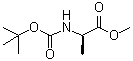 N-(叔丁氧羰基)-D-丙氨酸甲酯分子结构 (CAS 91103-47-8)