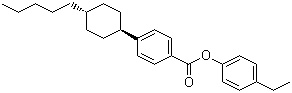 4-(反式-4-戊基环己基)苯甲酸对乙基苯酚酯分子结构 (CAS 91223-44-8)